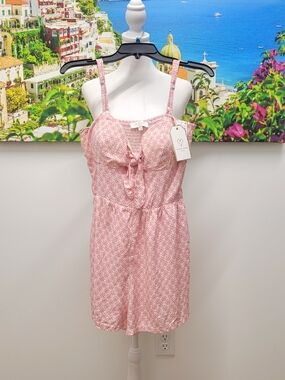 Secret Charm Ivory / Pink/ Peach Floral  Romper
